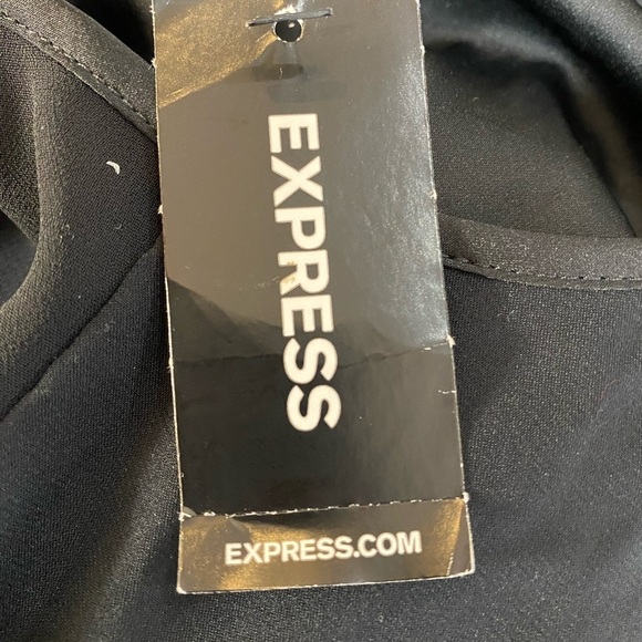 Express Asymmetrical Black Sheath Maxi Dress NWT XS Formal Little Black Dress - Picture 14 of 14